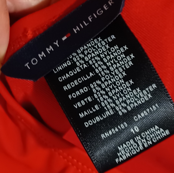 TOMMY HILFIGER RED SCA V-NECK FRONT LAYER WRAP SWIMSUIT SWIMWEAR SIZE 10 NEW WI - Picture 13 of 14